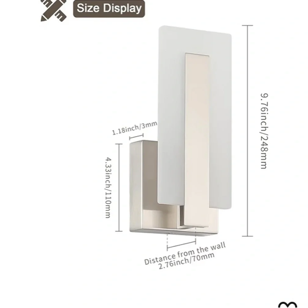 Modern LED Wall Light with Nickel Base